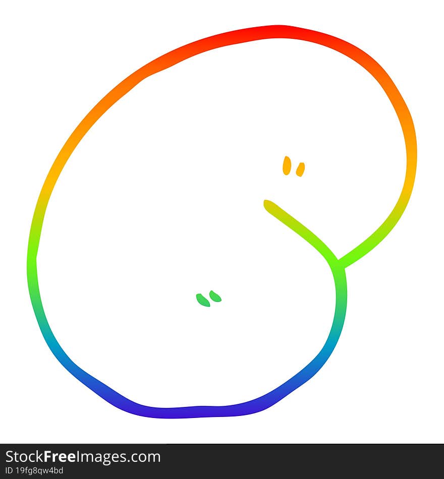 rainbow gradient line drawing cartoon magic bean