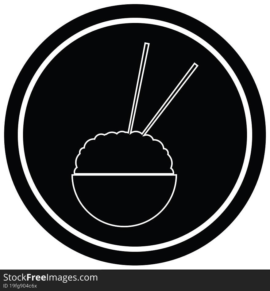 Rice bowl circular symbol