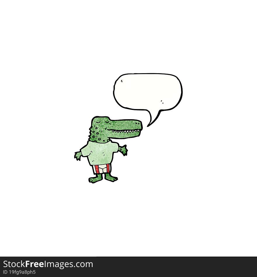 cartoon talking crocodile