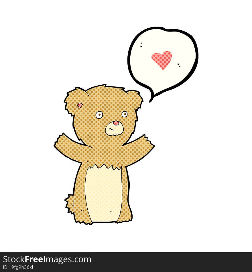 Cartoon Teddy Bear With Love Heart