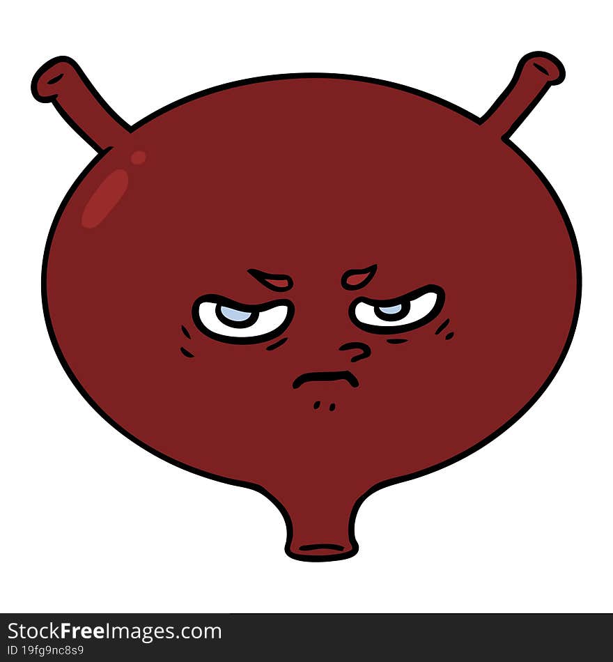 cartoon angry bladder. cartoon angry bladder