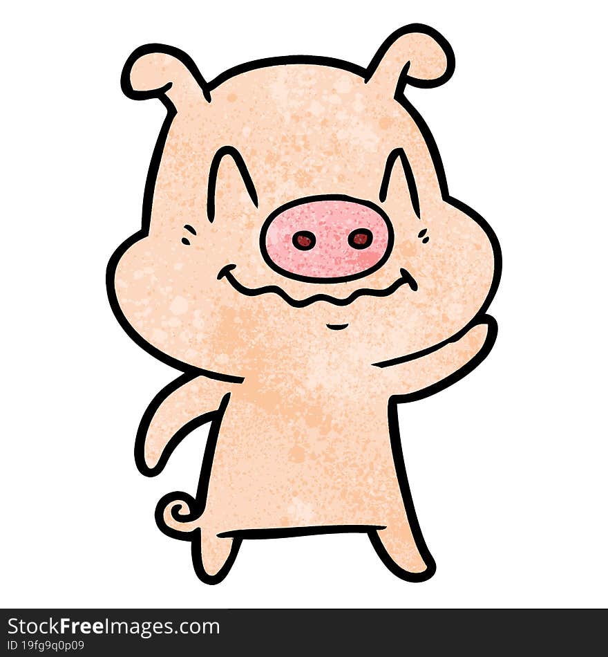 nervous cartoon pig. nervous cartoon pig