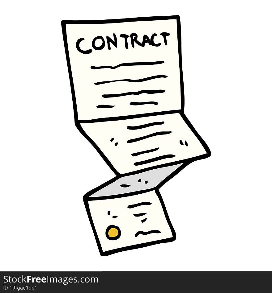 cartoon doodle long contract