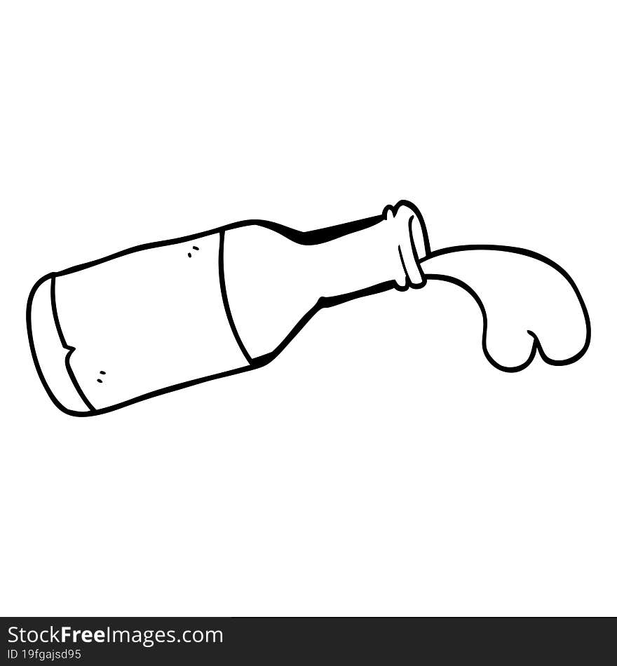 line drawing cartoon bottle of chocolate milk