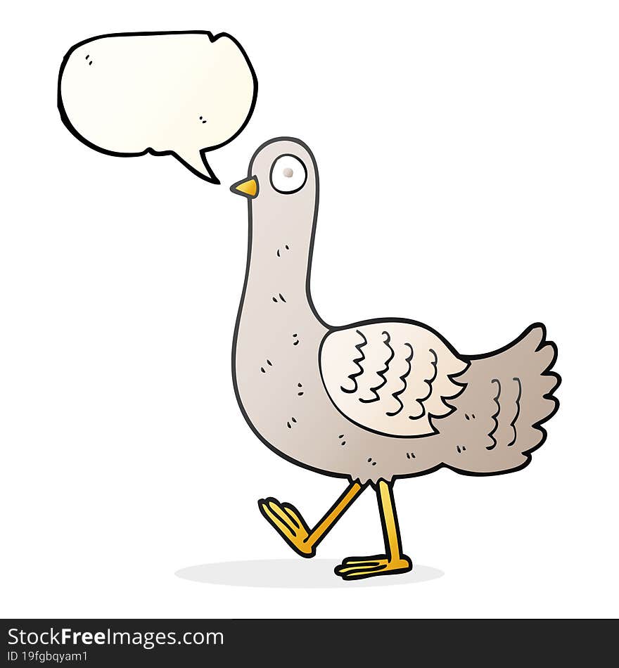 Speech Bubble Cartoon Pigeon