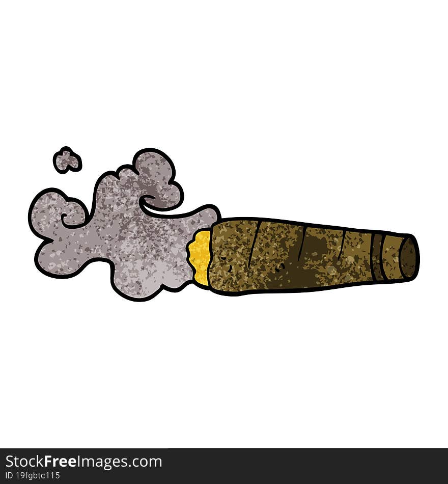 cartoon doodle smoking cigar