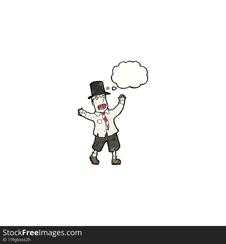 Cartoon Crazy Hobo Man In Top Hat