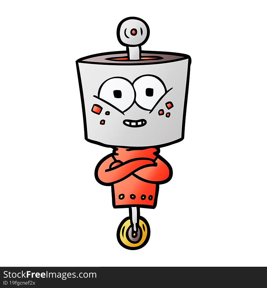 happy cartoon robot. happy cartoon robot