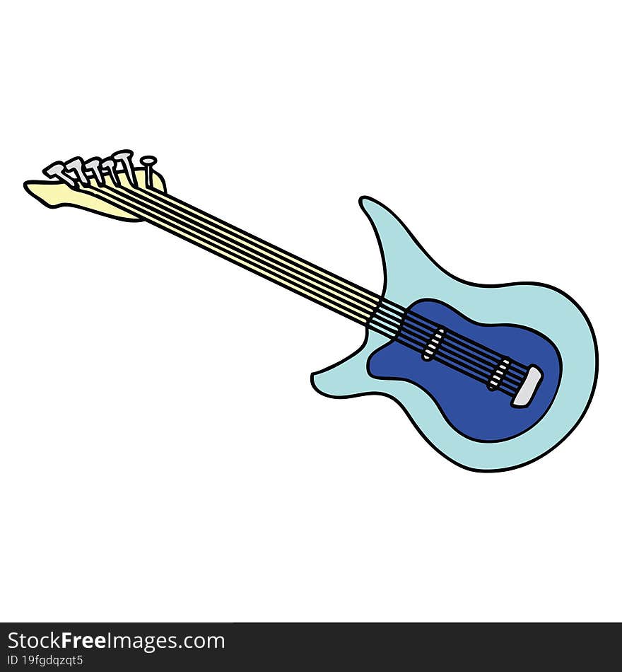 Cartoon Doodle Of A Guitar