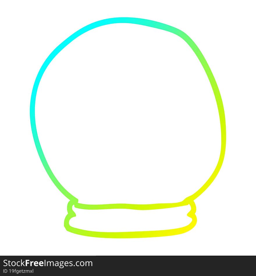 cold gradient line drawing cartoon crystal ball