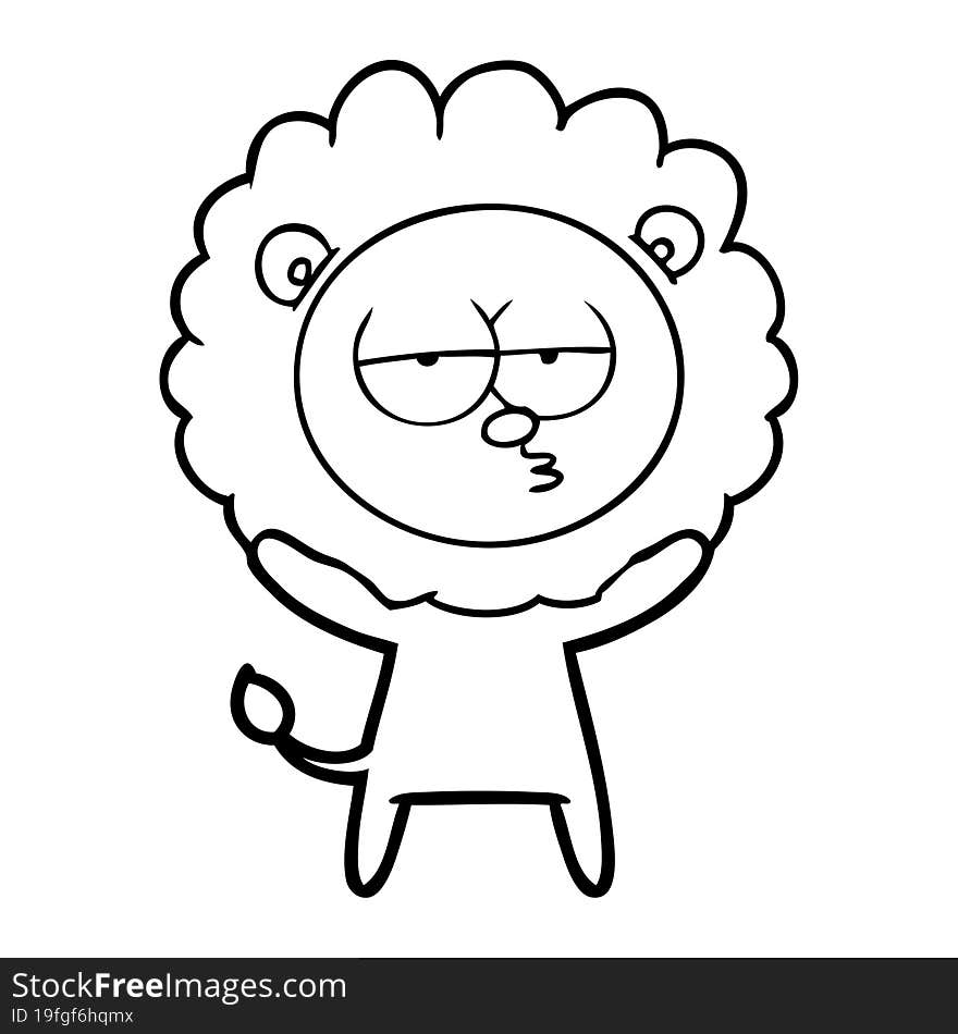 cartoon bored lion. cartoon bored lion