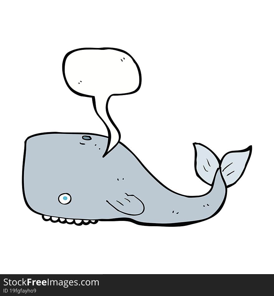 cartoon whale with speech bubble