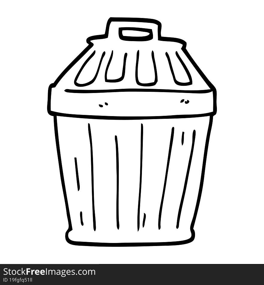 line drawing cartoon waste bin