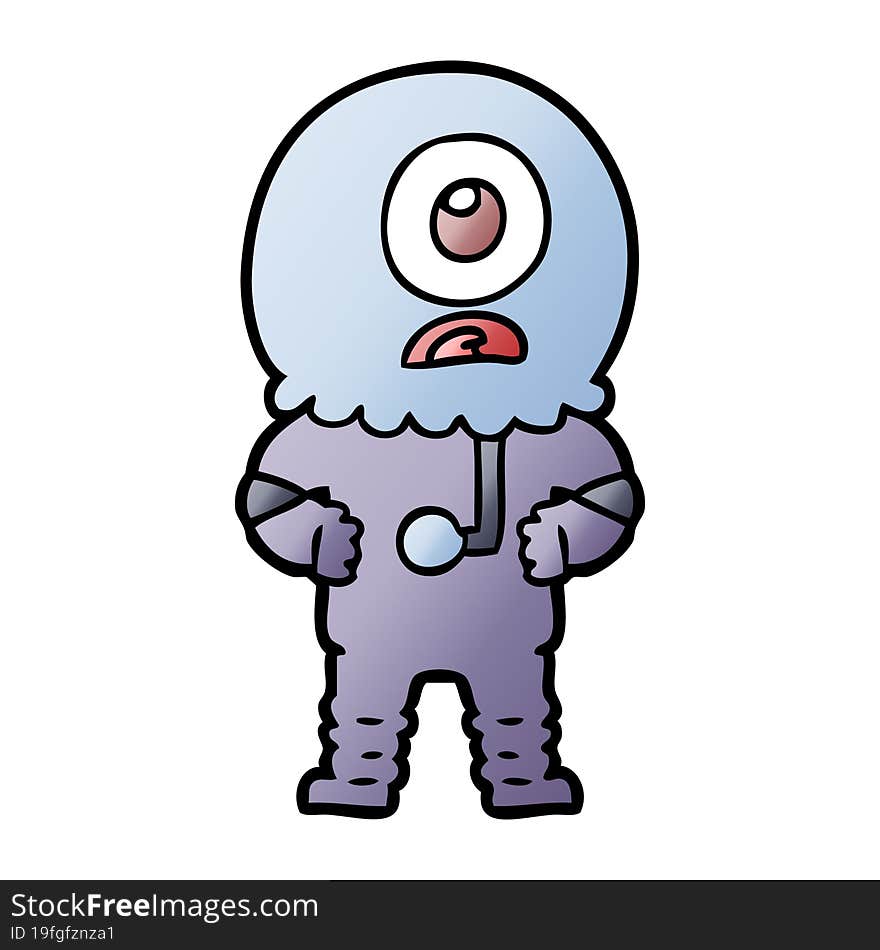 cartoon cyclops alien spaceman. cartoon cyclops alien spaceman