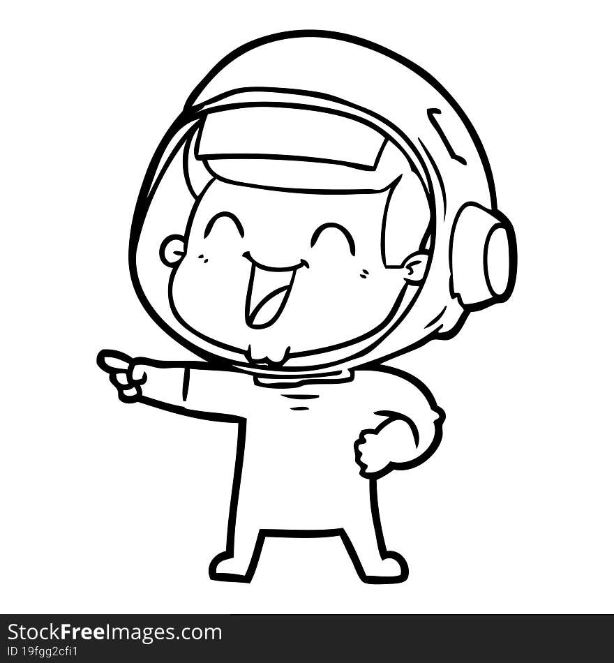 happy cartoon astronaut. happy cartoon astronaut