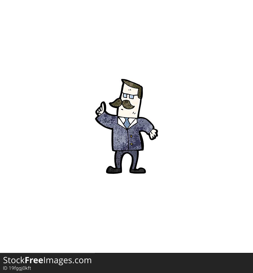 cartoon businessman answering question