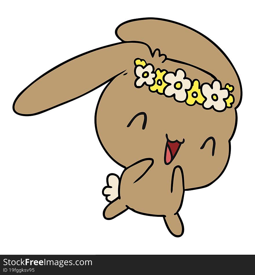 cartoon illustration kawaii cute furry bunny. cartoon illustration kawaii cute furry bunny