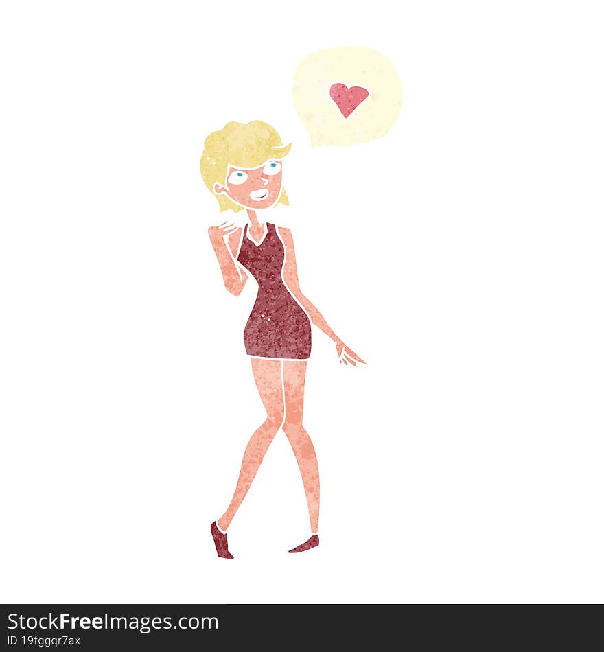 cartoon woman in love