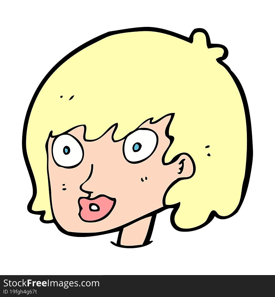 cartoon happy female face