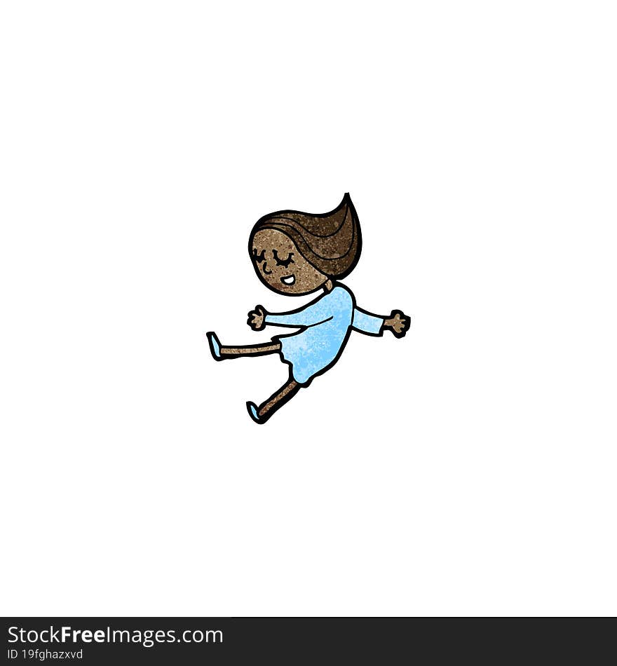 happy dancing girl cartoon