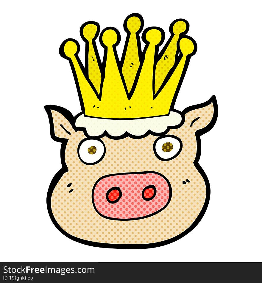 cartoon crowned pig