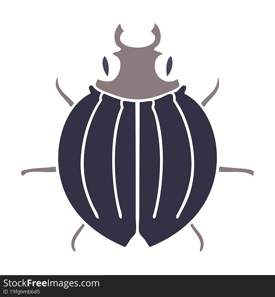 quirky hand drawn cartoon beetle