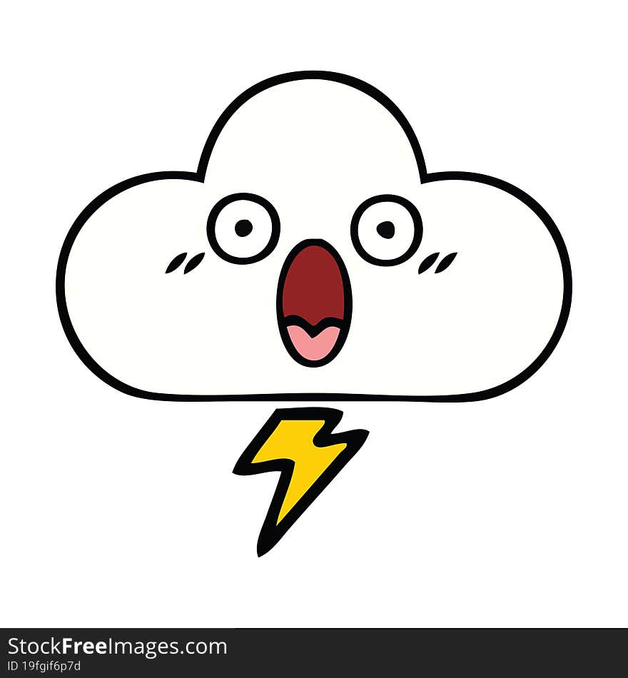 cute cartoon thunder cloud