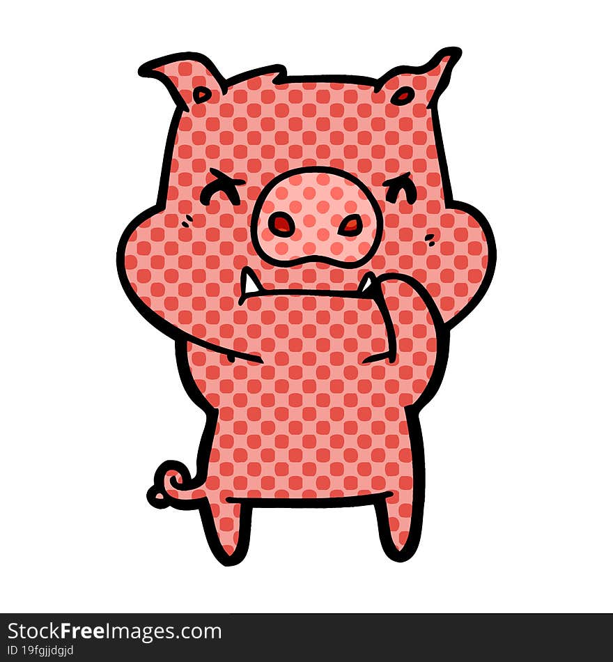 angry cartoon pig. angry cartoon pig