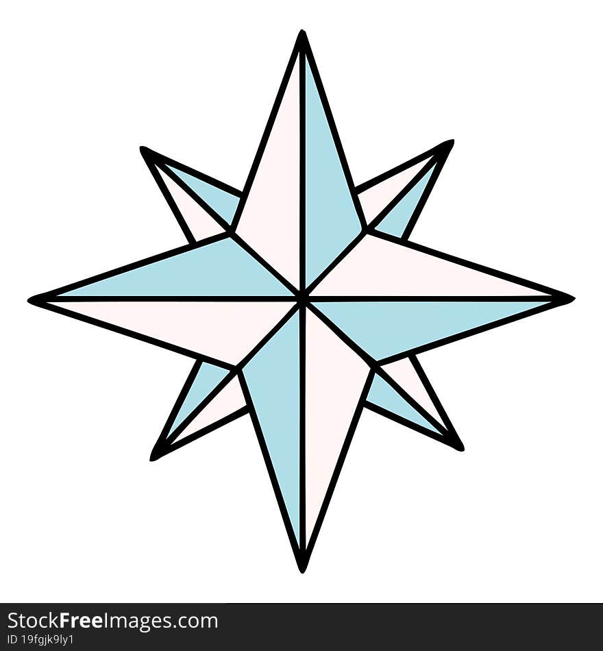 traditional tattoo of a star