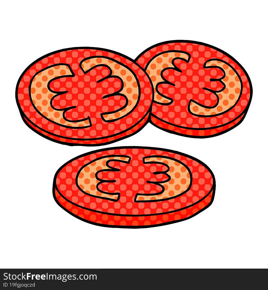 sliced tomatoes cartoon. sliced tomatoes cartoon