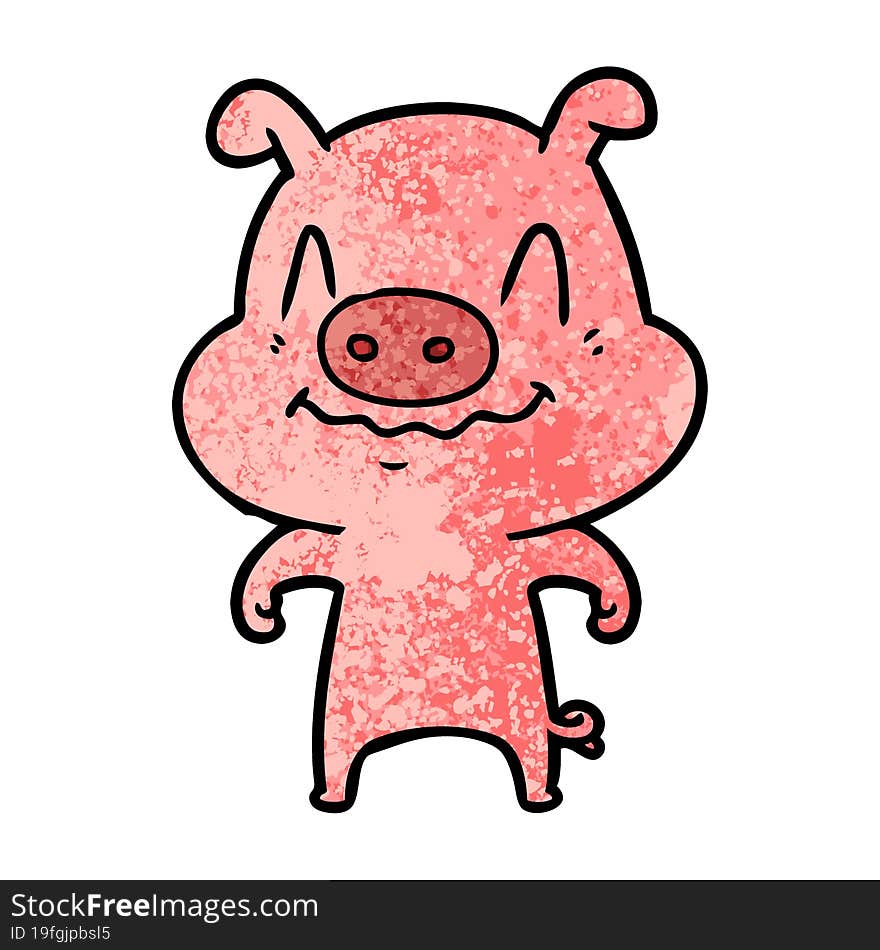 nervous cartoon pig. nervous cartoon pig