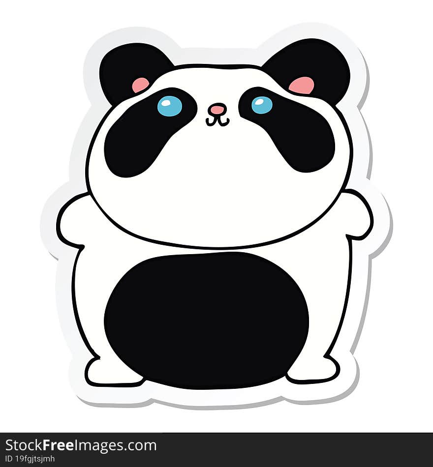 sticker of a cartoon panda