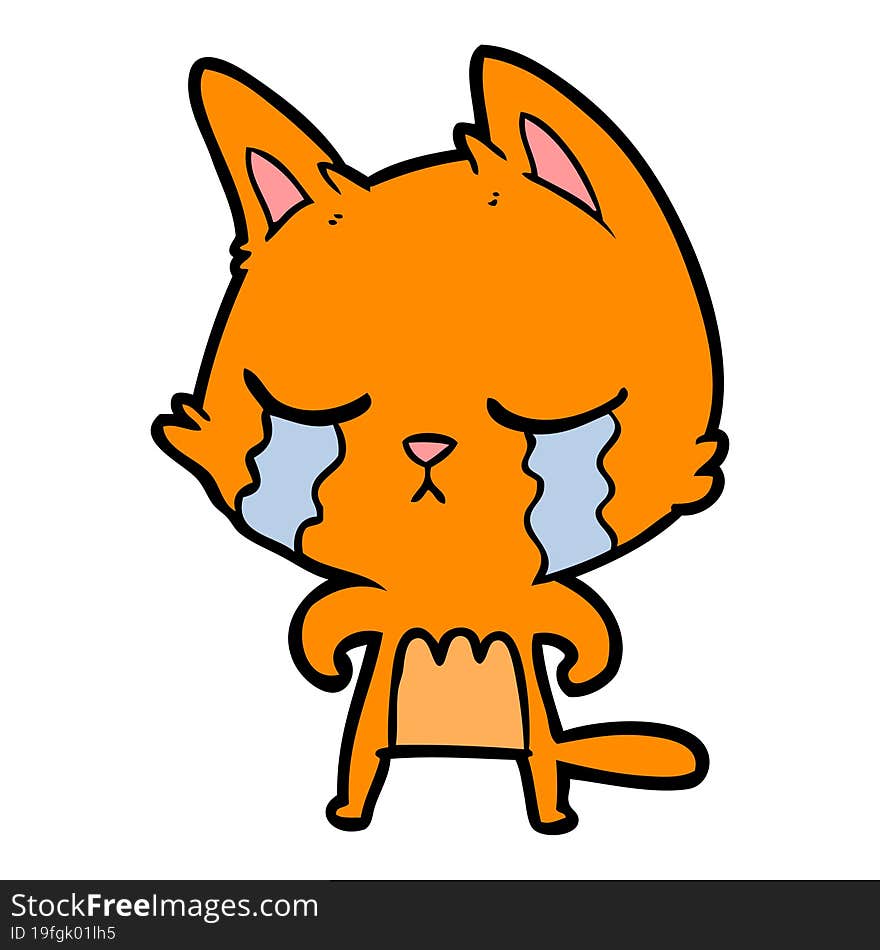 crying cartoon cat. crying cartoon cat