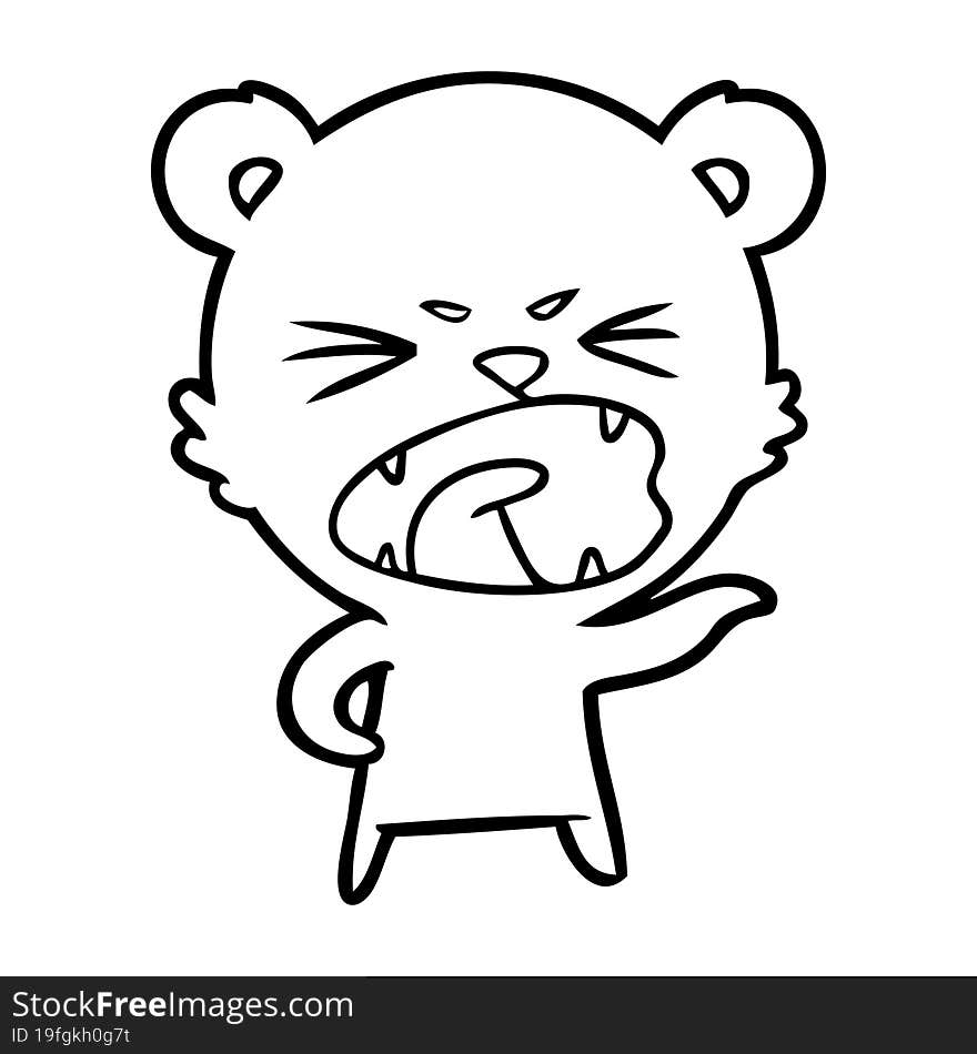 angry cartoon polar bear. angry cartoon polar bear