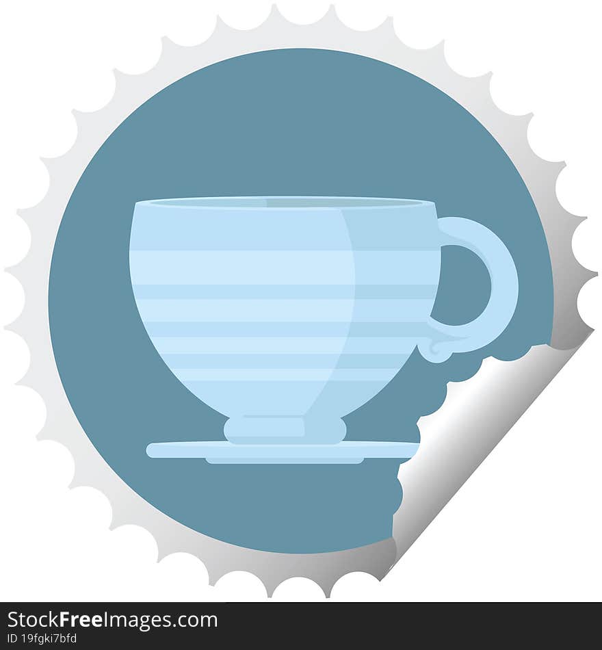 coffee cup graphic vector illustration round sticker stamp. coffee cup graphic vector illustration round sticker stamp