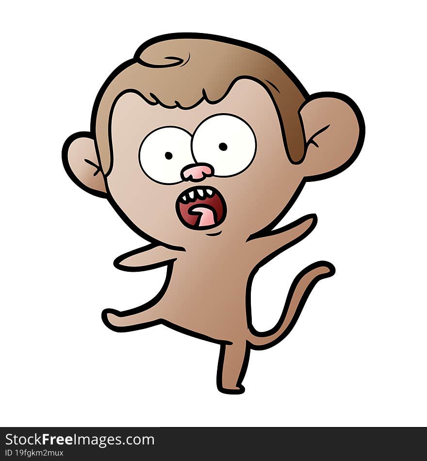 cartoon shocked monkey. cartoon shocked monkey