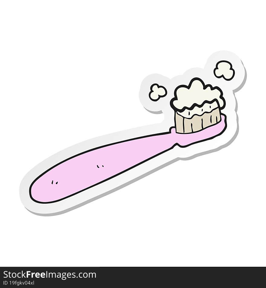 sticker of a cartoon toothbrush