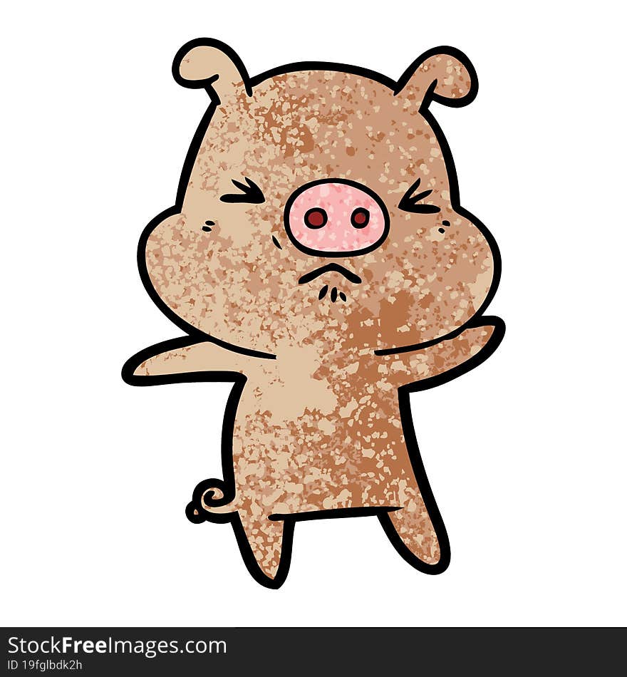 cartoon angry pig. cartoon angry pig