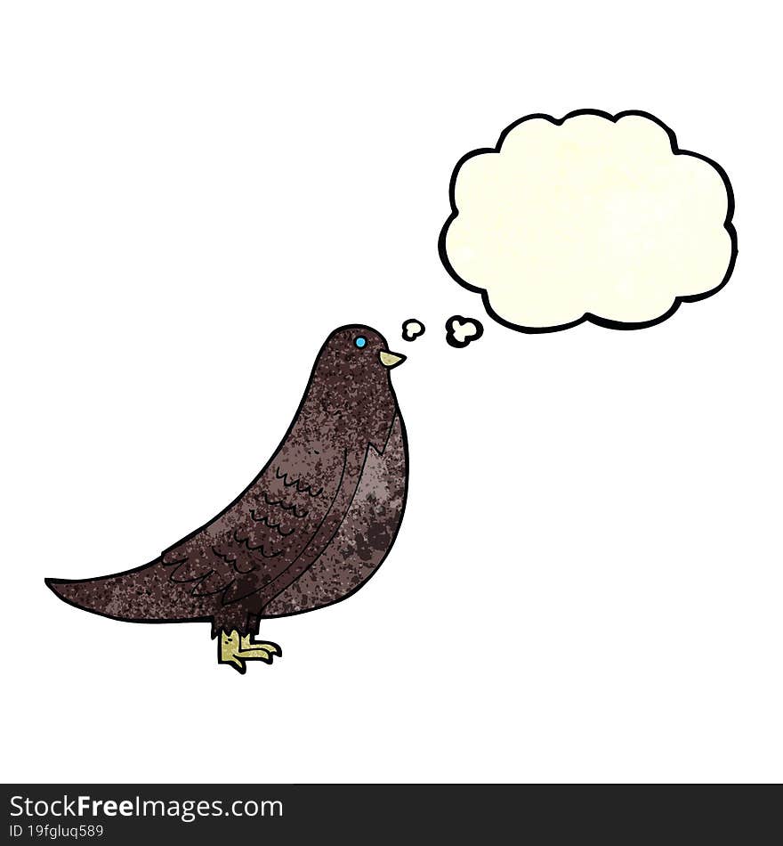 Cartoon Bird With Thought Bubble