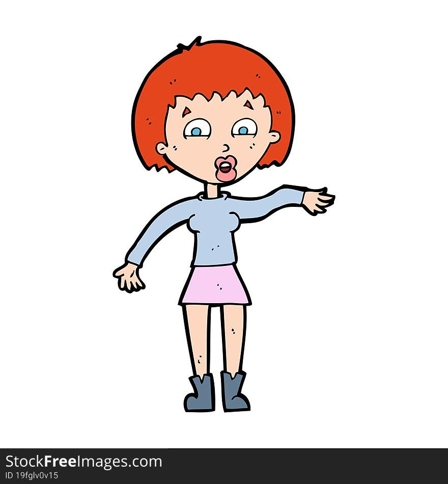 cartoon surprised woman