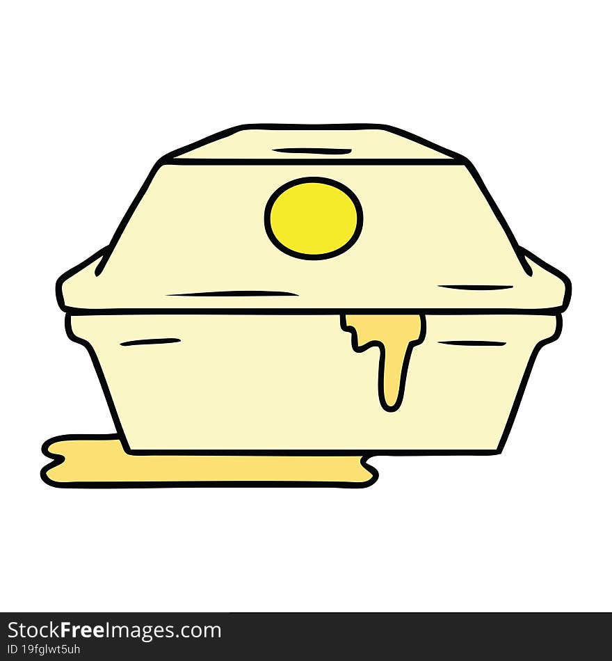 cartoon doodle of a fast food burger container