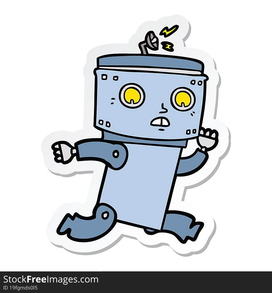 sticker of a cartoon robot