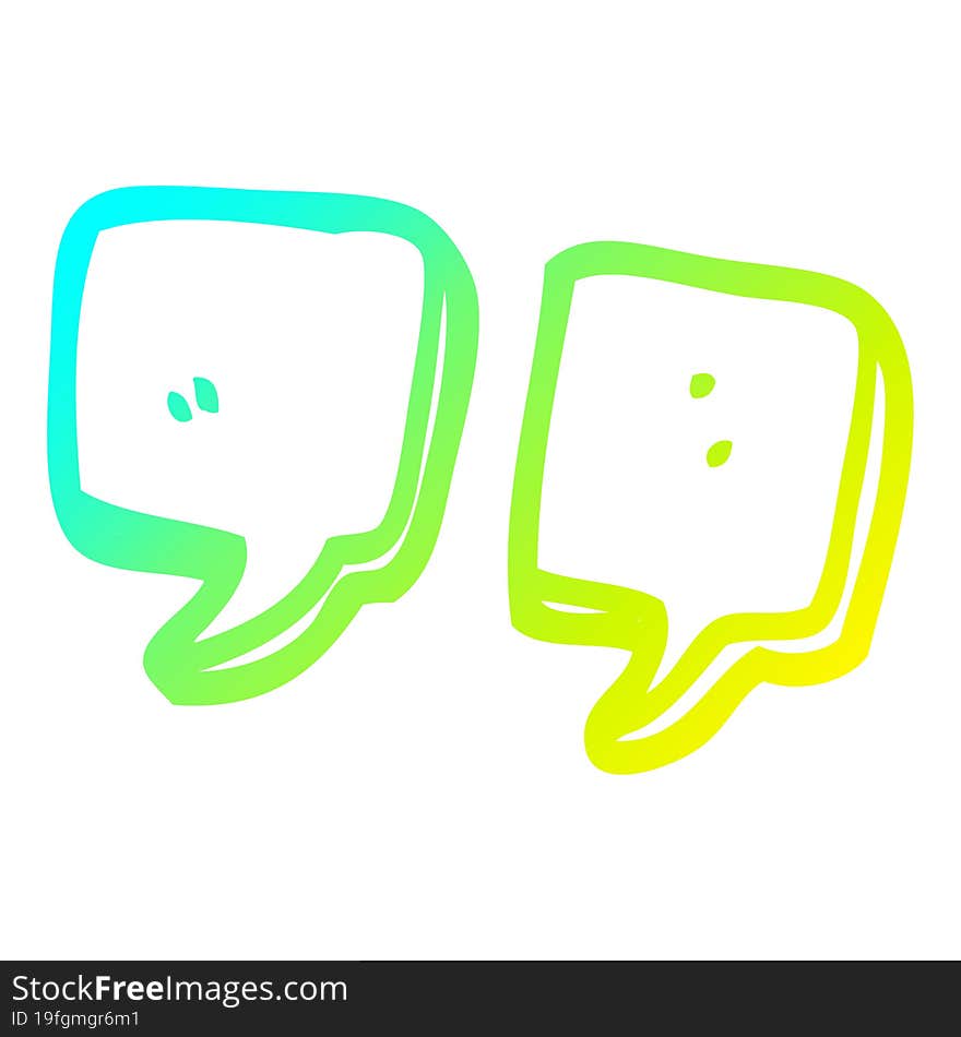 cold gradient line drawing cartoon quotation marks