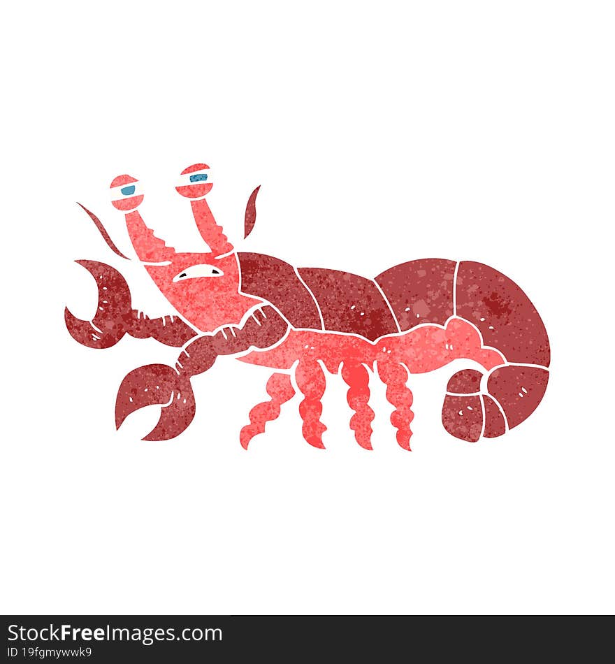 retro cartoon lobster