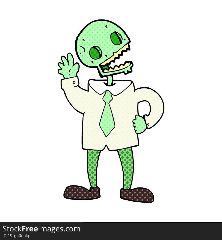 cartoon zombie businessman