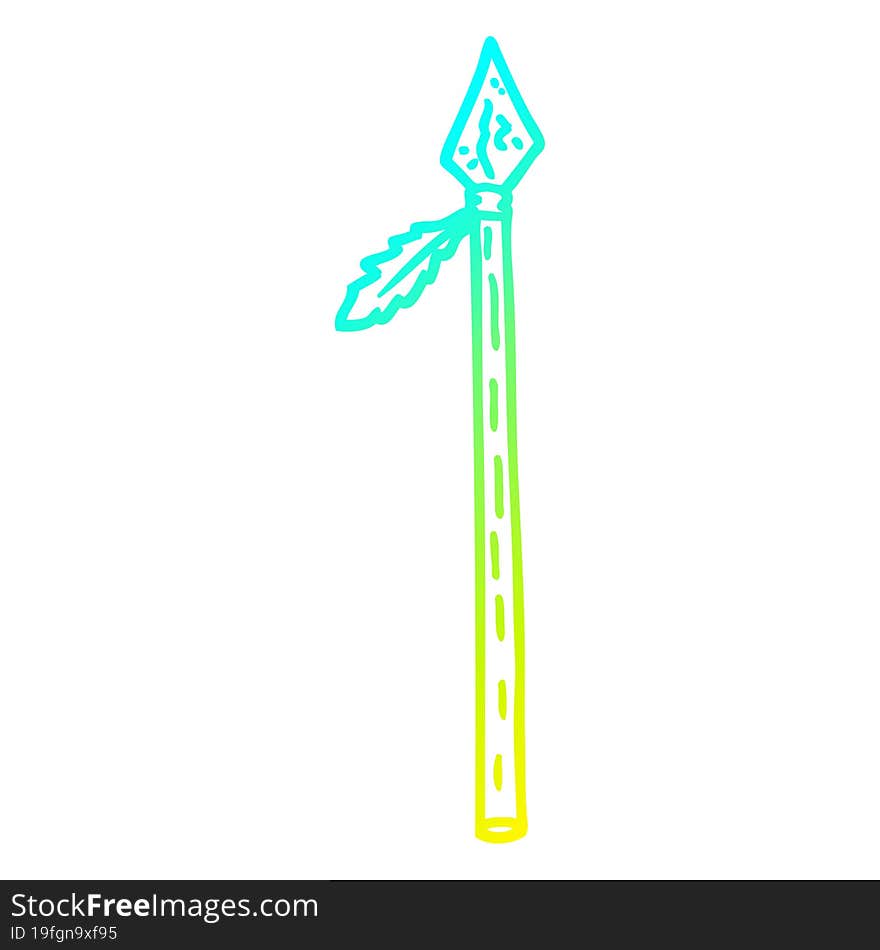 cold gradient line drawing cartoon long spear