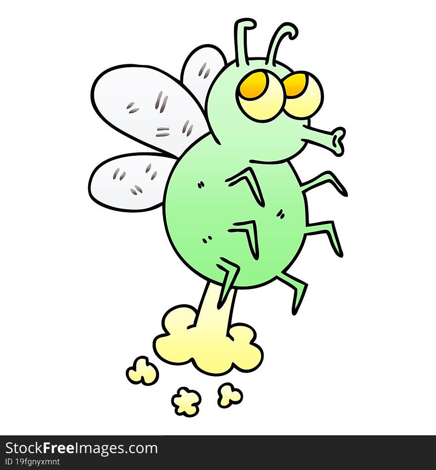 gradient shaded quirky cartoon fly. gradient shaded quirky cartoon fly