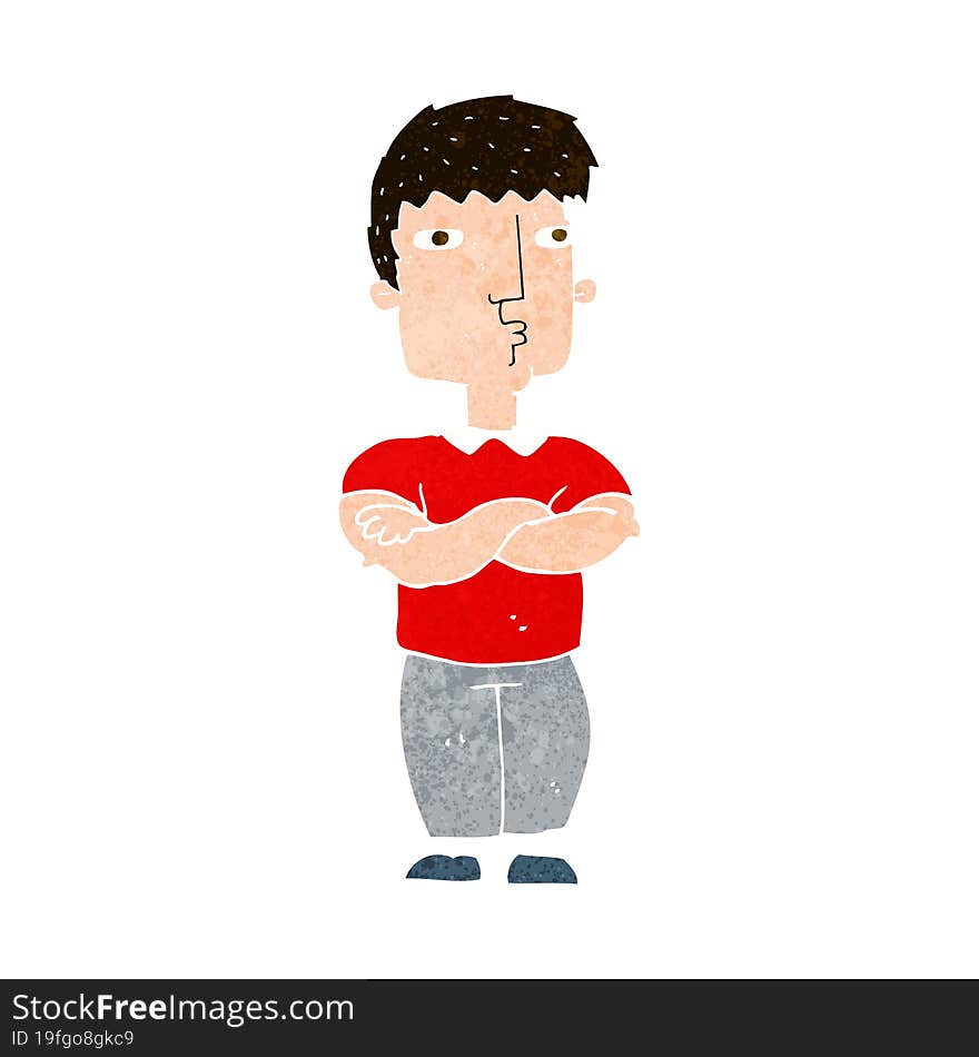 cartoon man with crossed arms