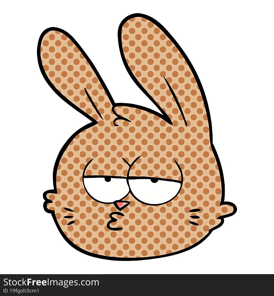 cartoon jaded rabbit face. cartoon jaded rabbit face