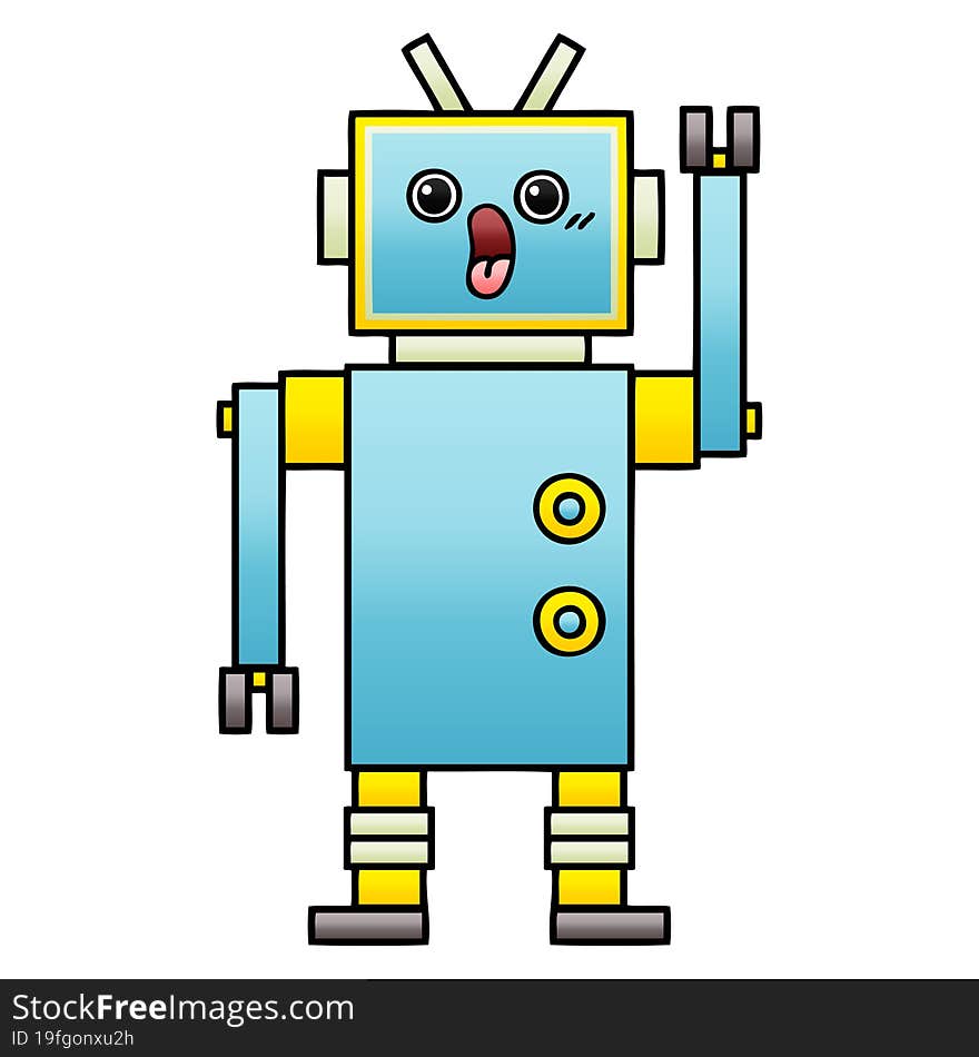 Gradient Shaded Cartoon Robot